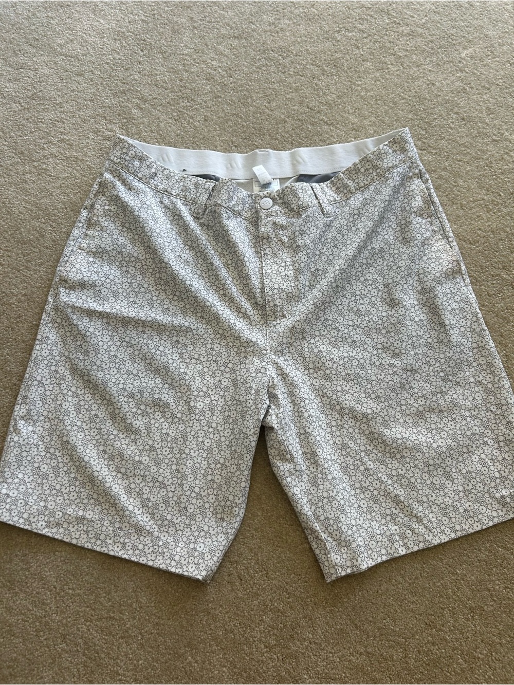 adidas Men's Gray Floral-Pattern Flat Front Shorts